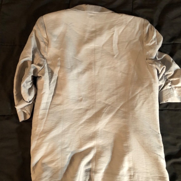 Lauren Conrad Women 3/4 Sleeve Shoulder Pads Open Front Jacket Gray Size 8 - Picture 8 of 8